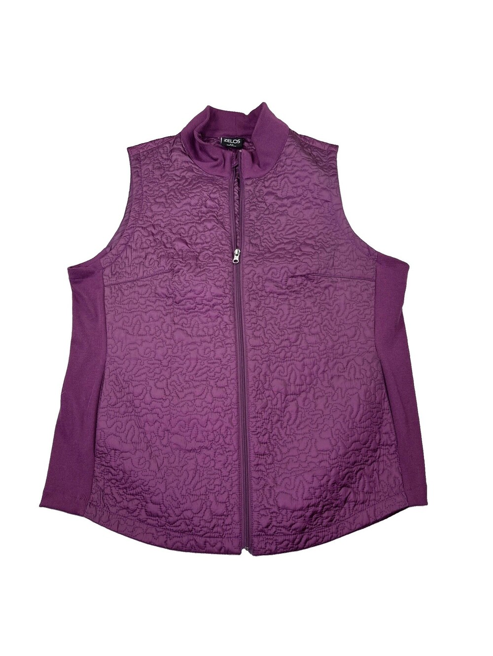 Zelos Full Zip Women's 2X Quilted Vest Purple Lightweight Mock Collar